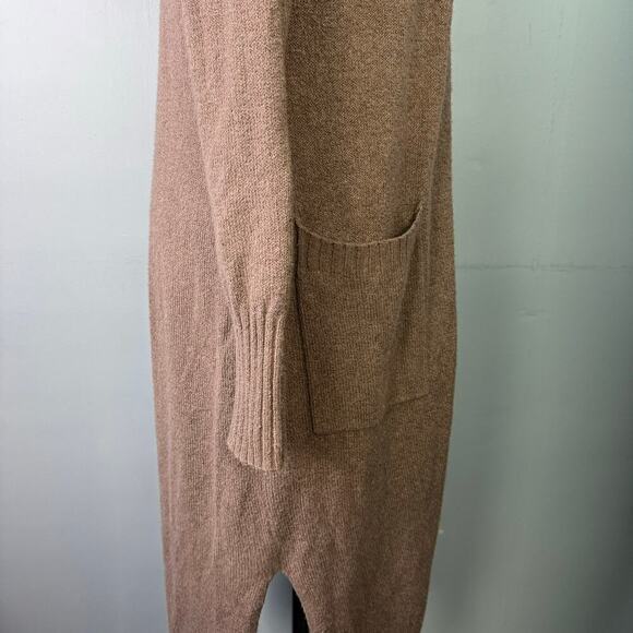 London Kaye Brown Duster Cardigan Stretch Knit Sweater with Pockets Women's Sz S - Picture 3 of 11